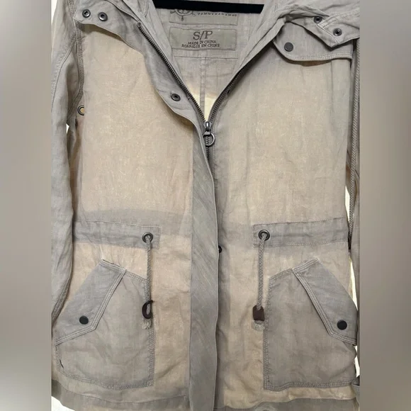 TOMMY BAHAMA Relax 100% Linen Khaki Safari
Field Utility Hooded Jacket S B1 - Picture 3 of 8
